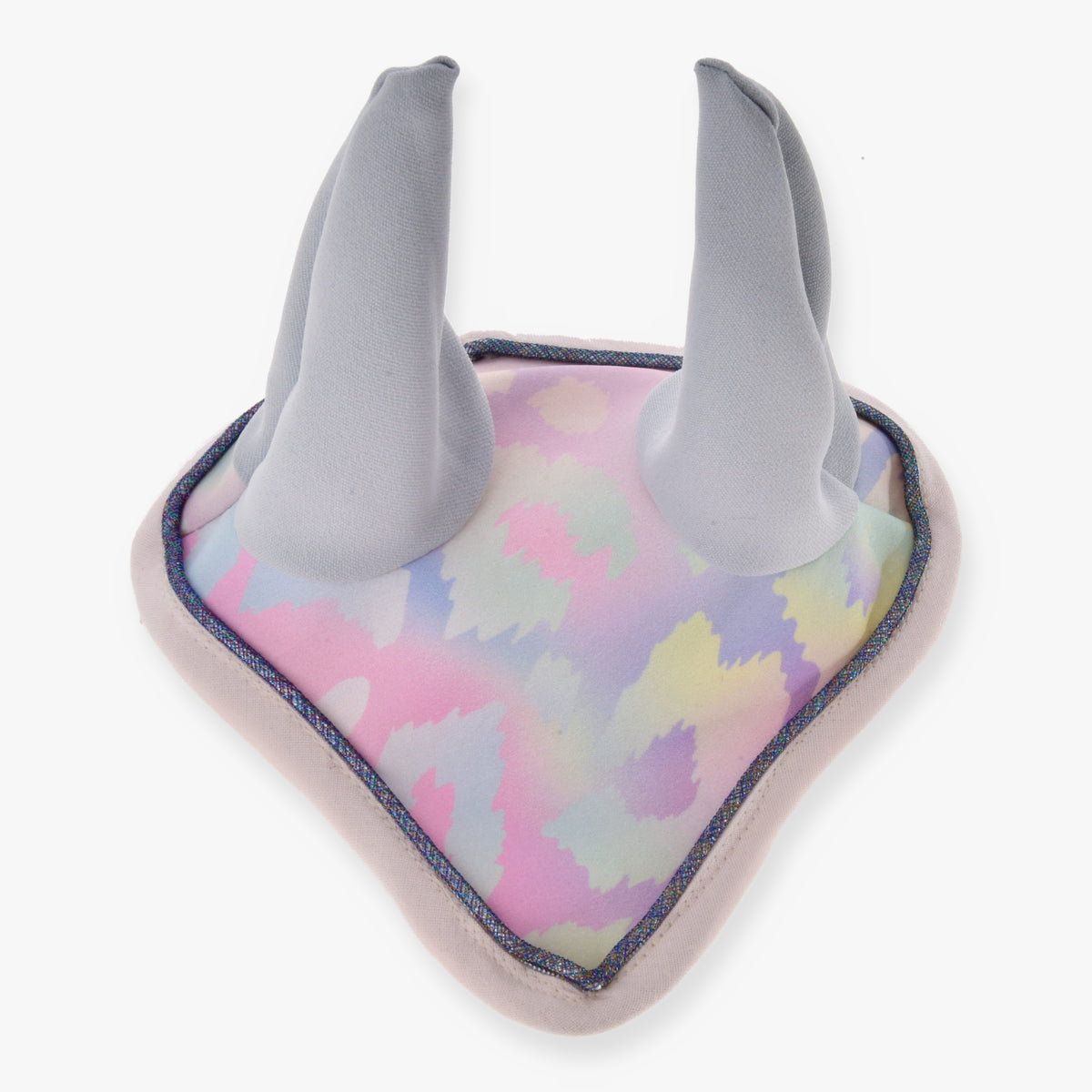 Hobby Horse ørenet Pastell Elegance fra LarDen med lysegrå ører og pastelfarvet akvarelmønster i lyserød, lilla og mintgrøn