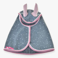 Hobby Horse Raincoat Best by LarDen in blue PES fabric with bubble pattern and pink trim