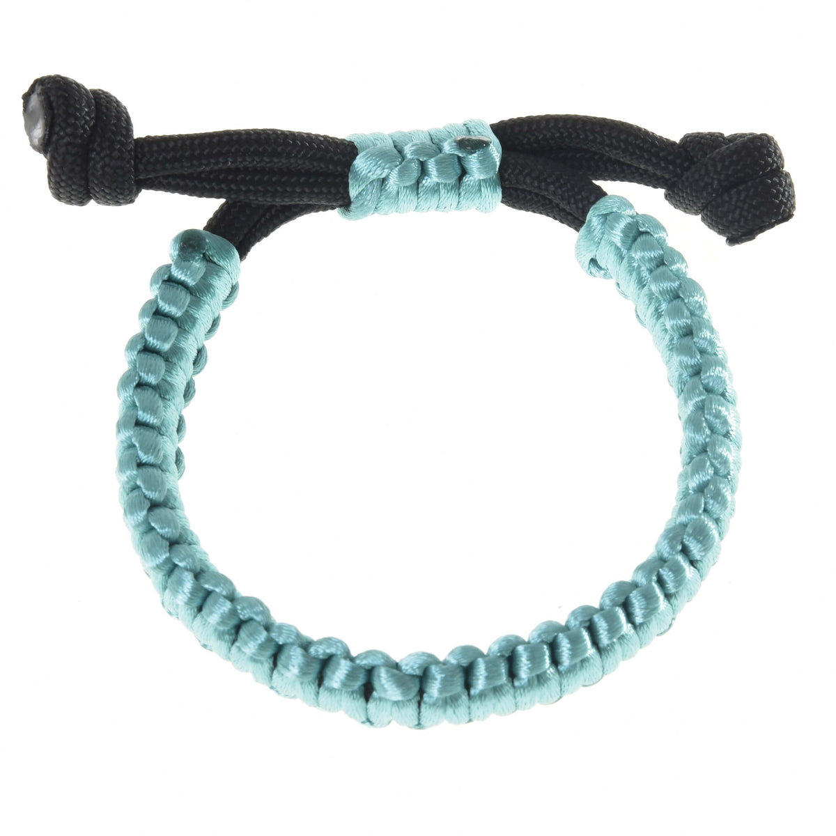 Hobby Horse armbånd turkis fra LarDen af blank turkis flettet snor med sort justerbar glidelukning