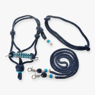 Hobby Horse Rope set navy by LarDen with blue paracord rope halter and matching lead