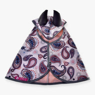 Hobby Horse Raincoat Fairy Blue by LarDen in pink and blue paisley softshell with black ear covers