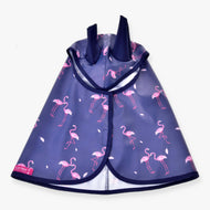 Hobby Horse Raincoat Flamingo by LarDen in purple PES with pink flamingo print and ear openings