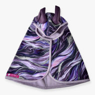 Hobby Horse Raincoat Galaxy Space by LarDen in purple and grey swirls with glittery trim