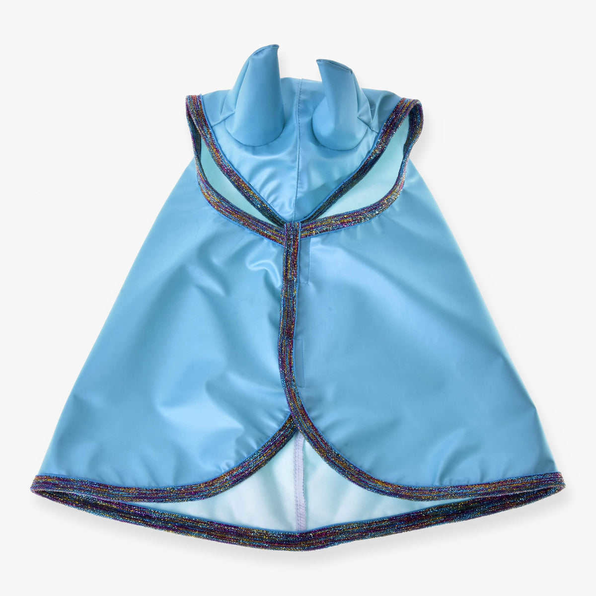 Hobby Horse Raincoat Light Blue by LarDen with a glossy blue finish and multicoloured glitter trim