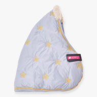 Hobby Horse Stable Blanket Misty by LarDen in pale blue with yellow flower embroidery and cream neck trim