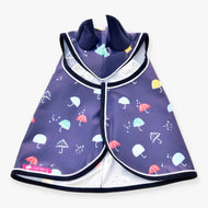 Hobby Horse Raincoat Rainy by LarDen in blue PES with colourful umbrella print and dark trim