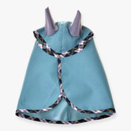 Hobby Horse Summer raincoat Emerald by LarDen in green PES with plaid trim and ear openings