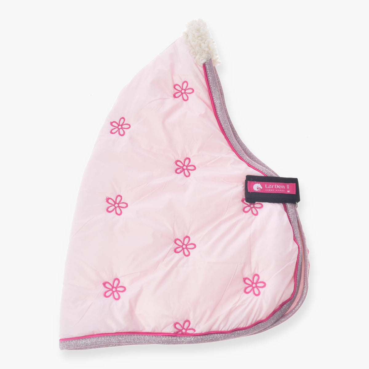 Hobby Horse Stable Blanket Rosy by LarDen in pink with embroidered flowers and silver trim