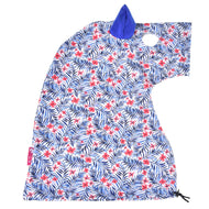 The Hobby Horse LarDen "Hobby Horse protective suit Avatar (Lycra)" is a unicorn-shaped, washable fabric cover with blue leaves, red flowers, a blue horn, and an eye cutout—ideal as playful protection for your hobby horse.
