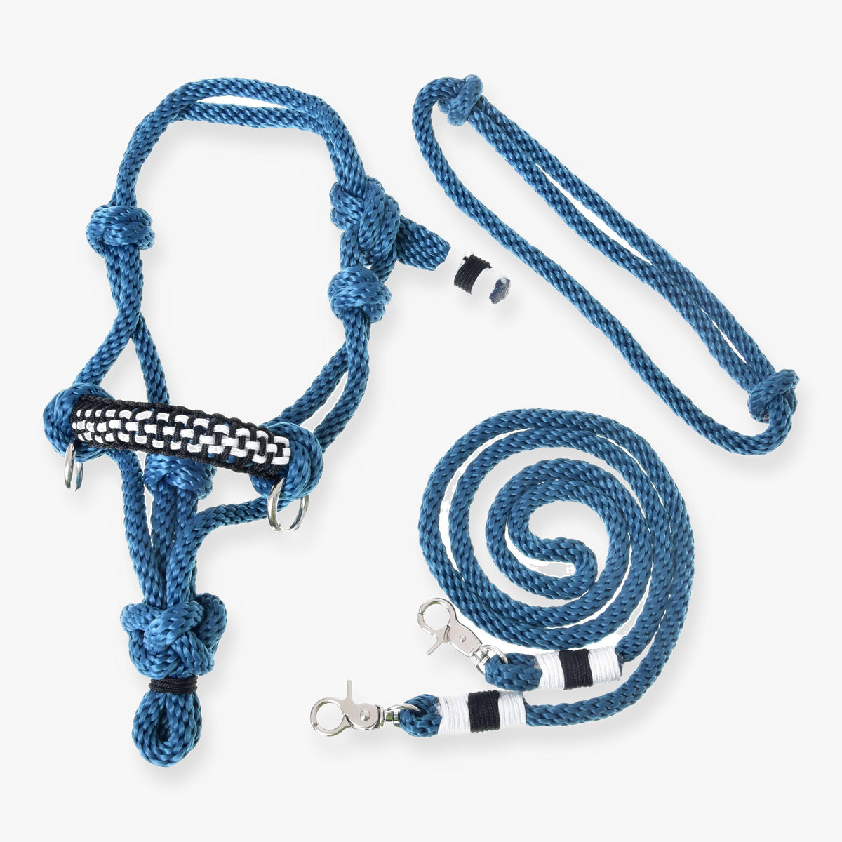 Hobby Horse Rope Set Chess by LarDen with blue polypropylene halter, lead and cordeo