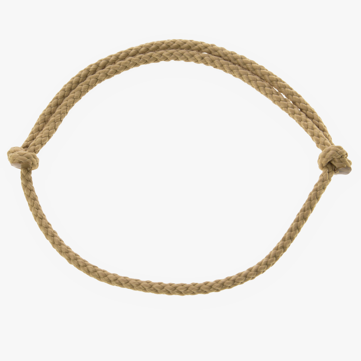Hobby Horse halsring Nature fra LarDen af sandfarvet flettet reb med en knude i hver side