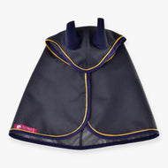 Hobby Horse Raincoat Crone by LarDen in blue PES with gold trim and a visible LarDen label