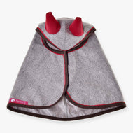 Hobby Horse Raincoat Leonardo by LarDen in grey PES with red ear covers and dark trim