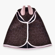 Hobby Horse Raincoat Milly by LarDen in brown leopard print with light pink trim and ear openings