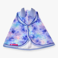 Hobby Horse Raincoat Space by LarDen in pastel pink and blue galaxy print with star details