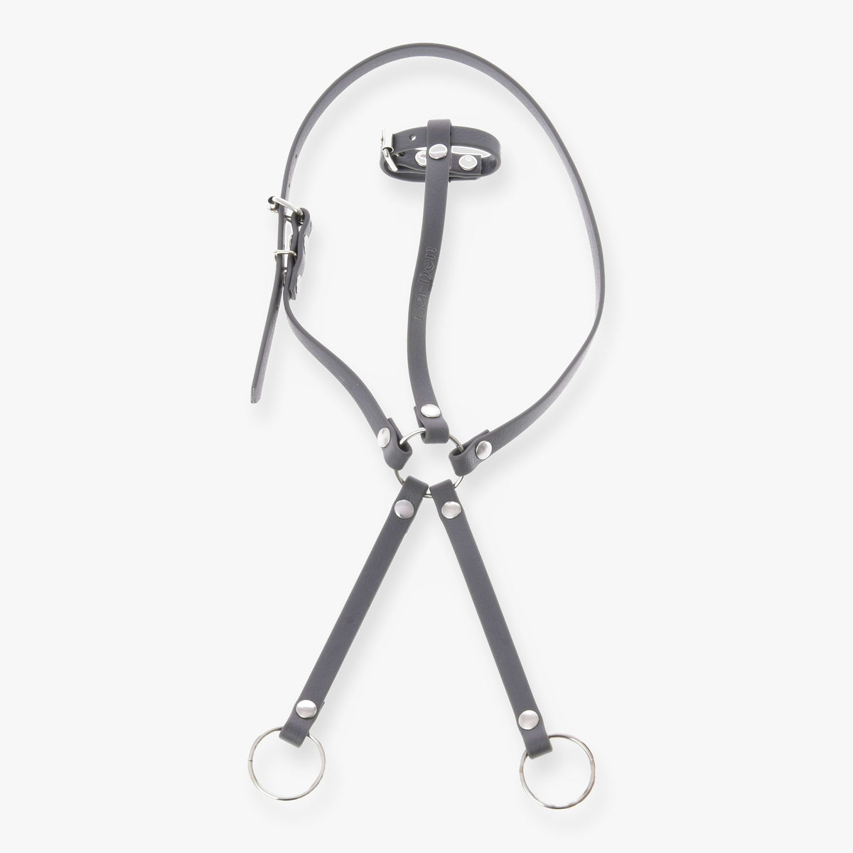 Hobby Horse Martingale dark grey by LarDen in grey leatherette with silver-coloured buckles and rings