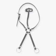 Hobby Horse Martingale dark grey by LarDen in grey leatherette with silver-coloured buckles and rings