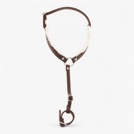 Hobby Horse Breastgirth with fur Walnut by LarDen in brown leatherette with white fur trim