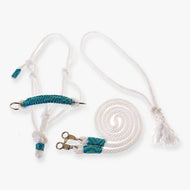 LarDen Hobby Horse Rope Set White Festive with white polypropylene rope and blue-green woven details