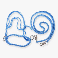 Hobby Horse Rope Set Cotton Blue by LarDen with braided blue rope halter, lead and silver metal clips